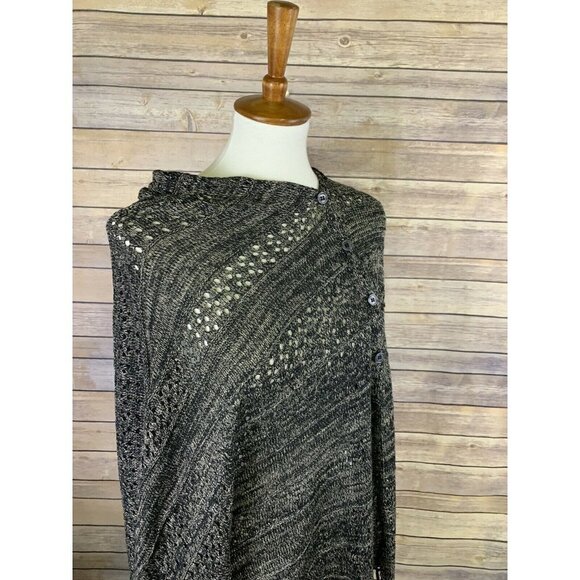 Lularoe Mimi Shawl Poncho Wrap NWT Gray Black RARE - Picture 8 of 12
